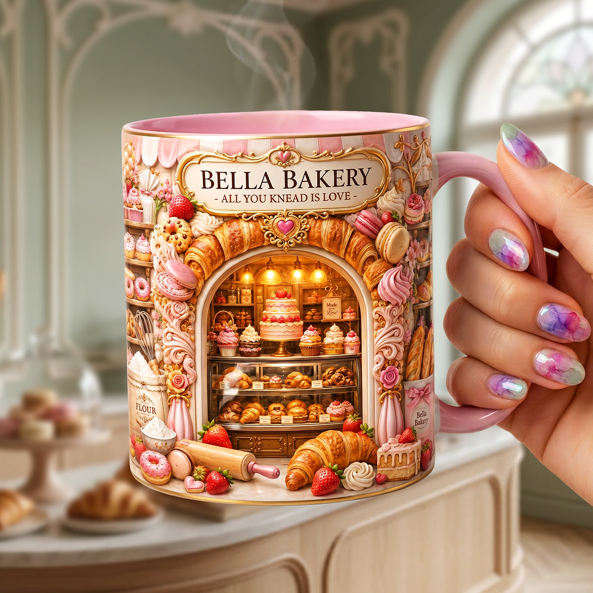 Bake With Love Accent Mug - Personalized Gifts For Bakers 02HATA260626
