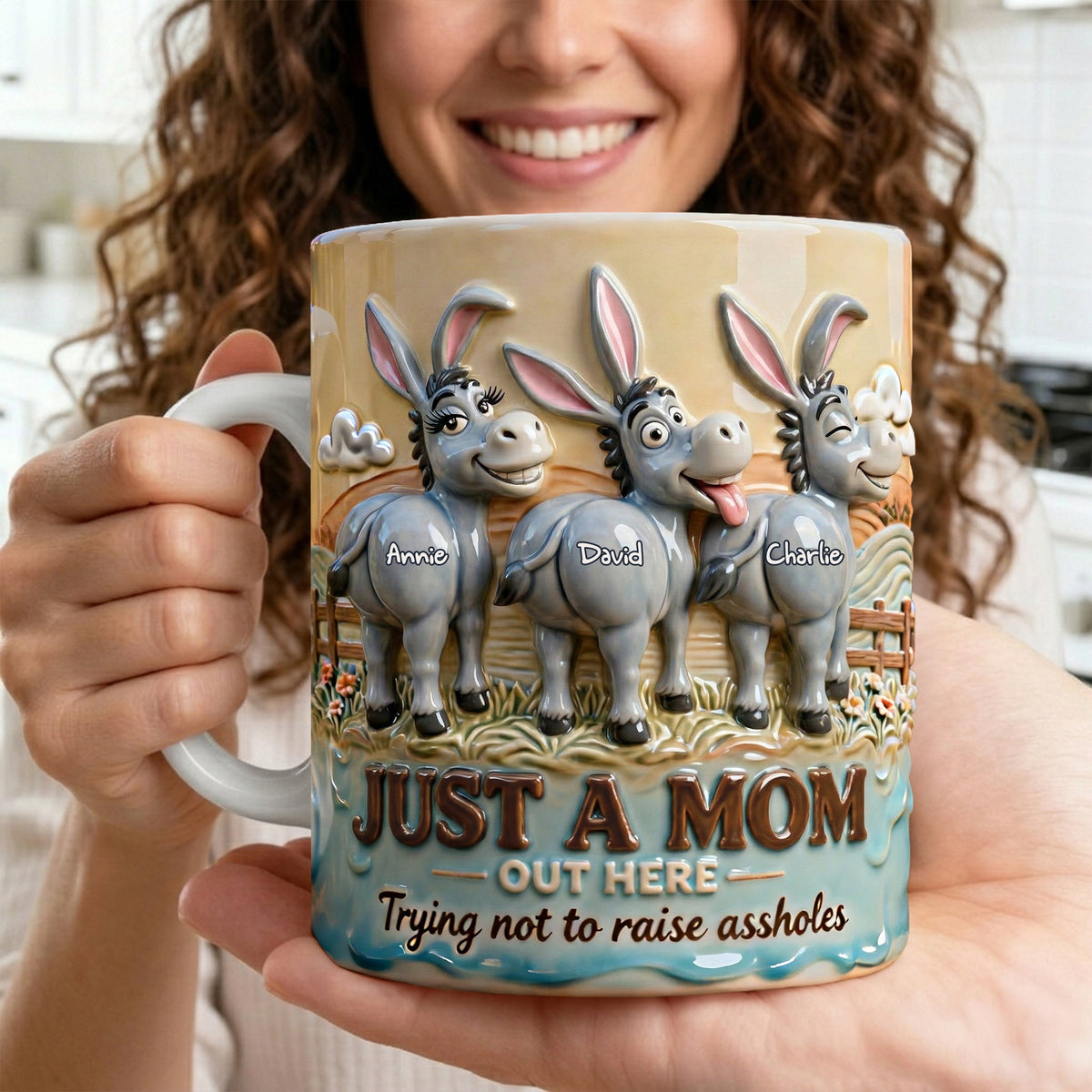 Fun Donkey Mom Coffee Mug - Personalized Gifts For Moms 02qhlu020326