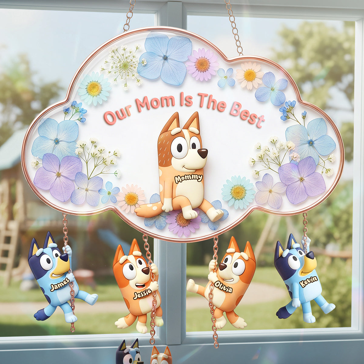 Our Mom Is The Best Suncatcher Ornament - Personalized Gifts For Mother's Day 01NATA300326