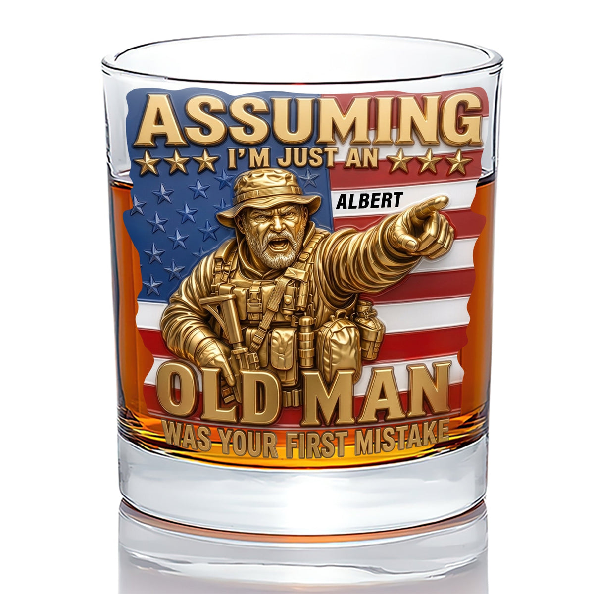 Funny Veteran Round Glass - Personalized Gifts For Veterans 01PAQN070726