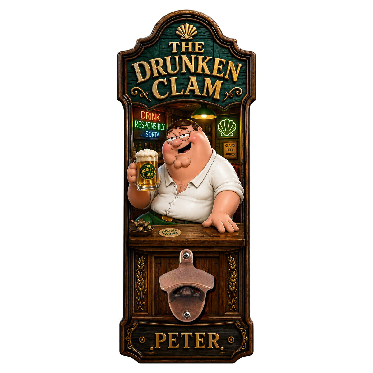 Intoxicated Man Wall Hanging Bottle Opener - Personalized Gifts 01haqn160726