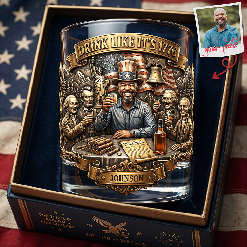 Fun Freedom Party Drinking Glass - Custom Photo Gifts For Patriots 02qhta270526