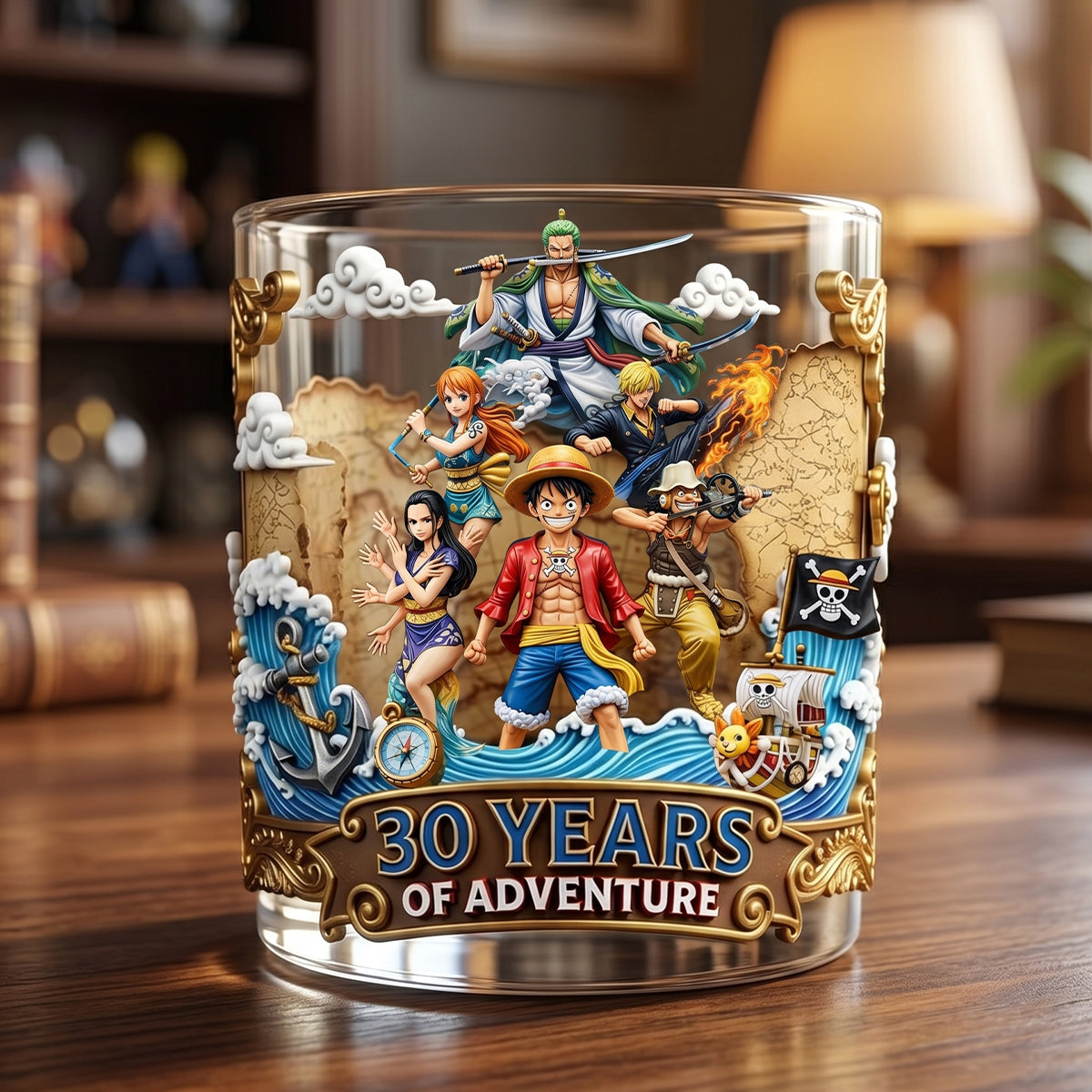 30 Years Of Adventure Round Glass - Personalized Gifts 01totn160626