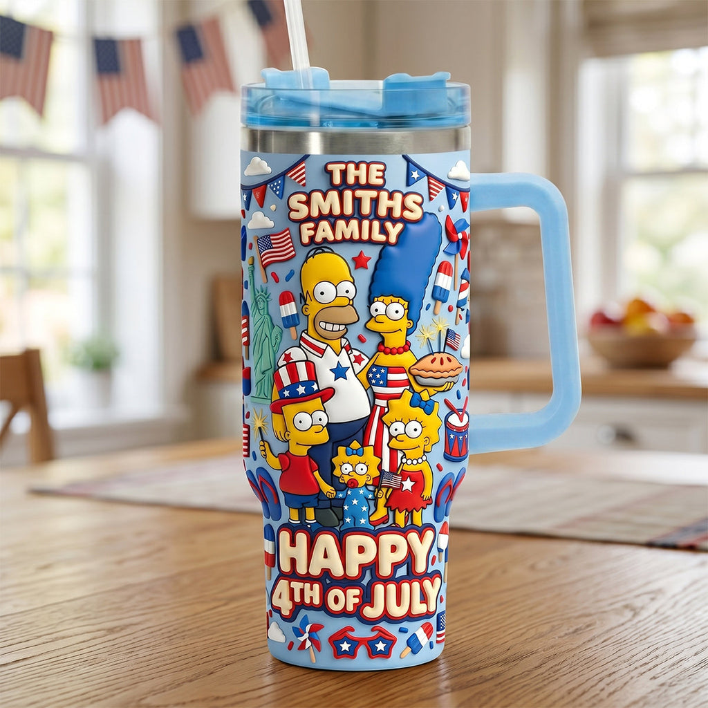 Celebrated 4th Of July Colorful 40oz Tumbler With Handle - Personalized Gifts For Patriots 04patn200626