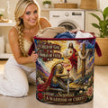 Kneeling Knight Quilted Laundry Basket - Personalized Gifts For Christians 01hudt180726