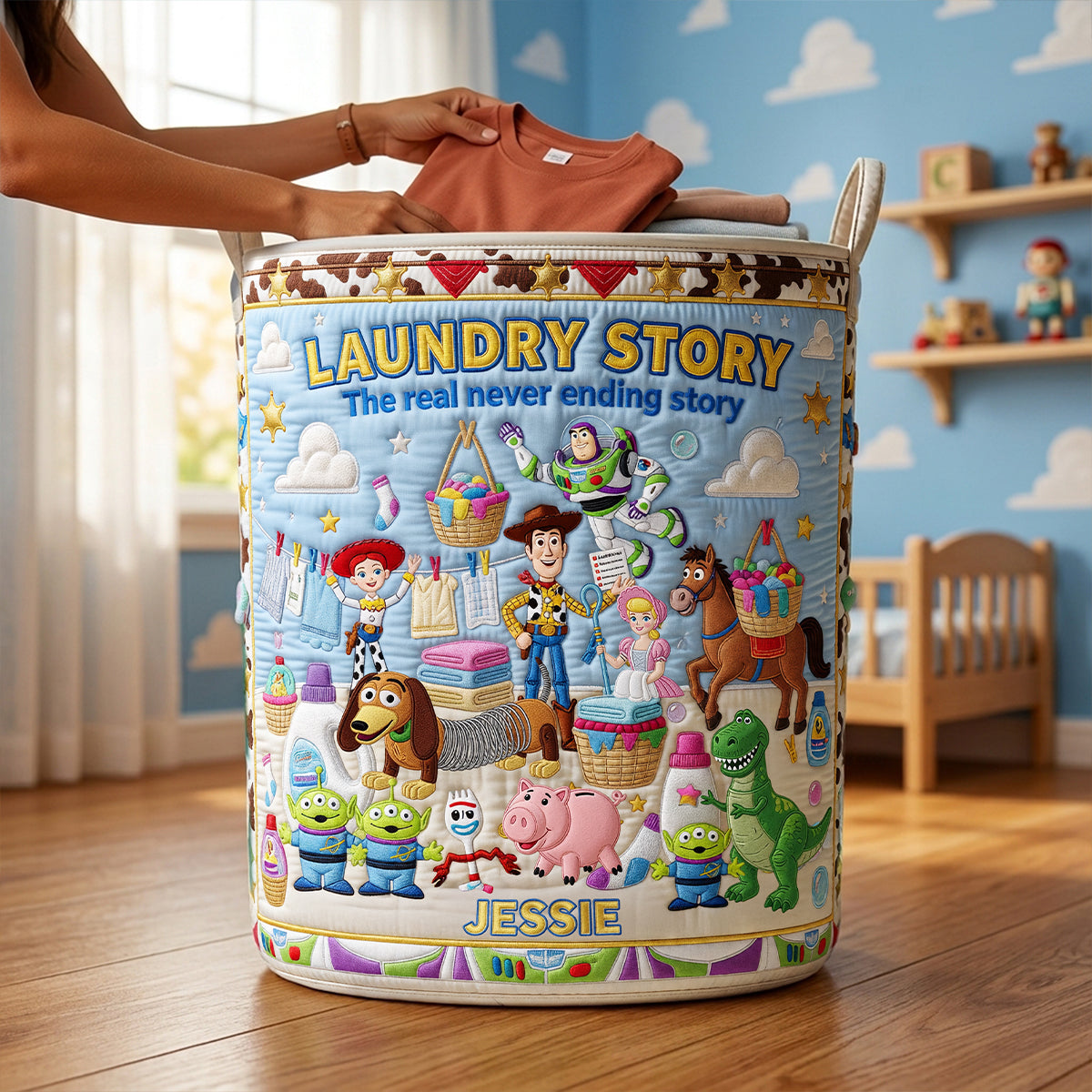 Endless Load Quilted Laundry Basket - Personalized Gifts 03qhta110726