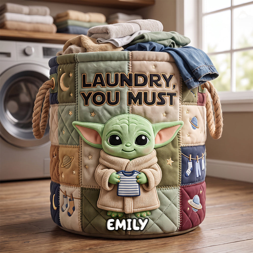 Cute Alien Quilted Laundry Basket - Personalized Gifts 07nadh080726