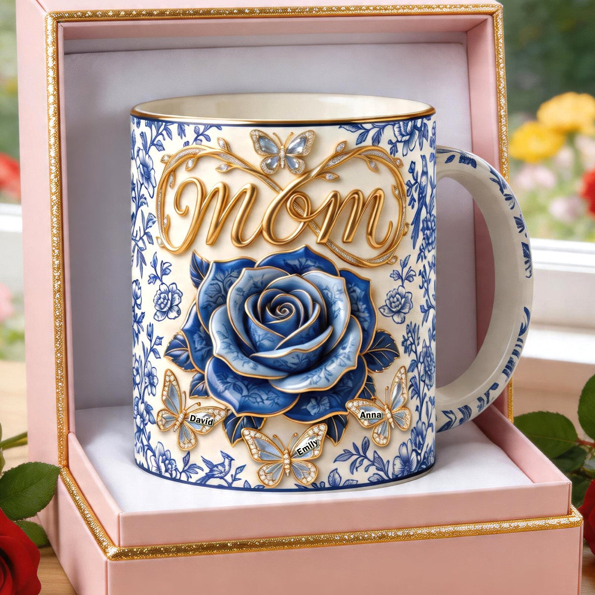 Toile De Jouy Mommy's Little Butterflies Coffee Mug - Personalized Gifts For Moms 03paqn240426