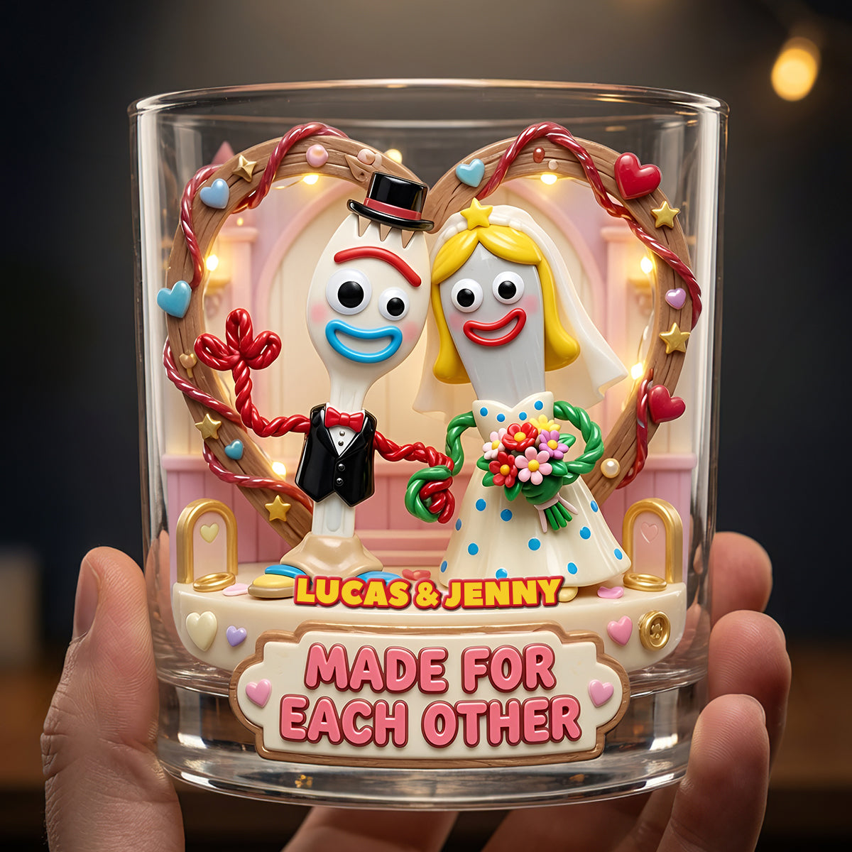 Forever Together Round Glass - Personalized Gifts For Couple 03TYDT240626