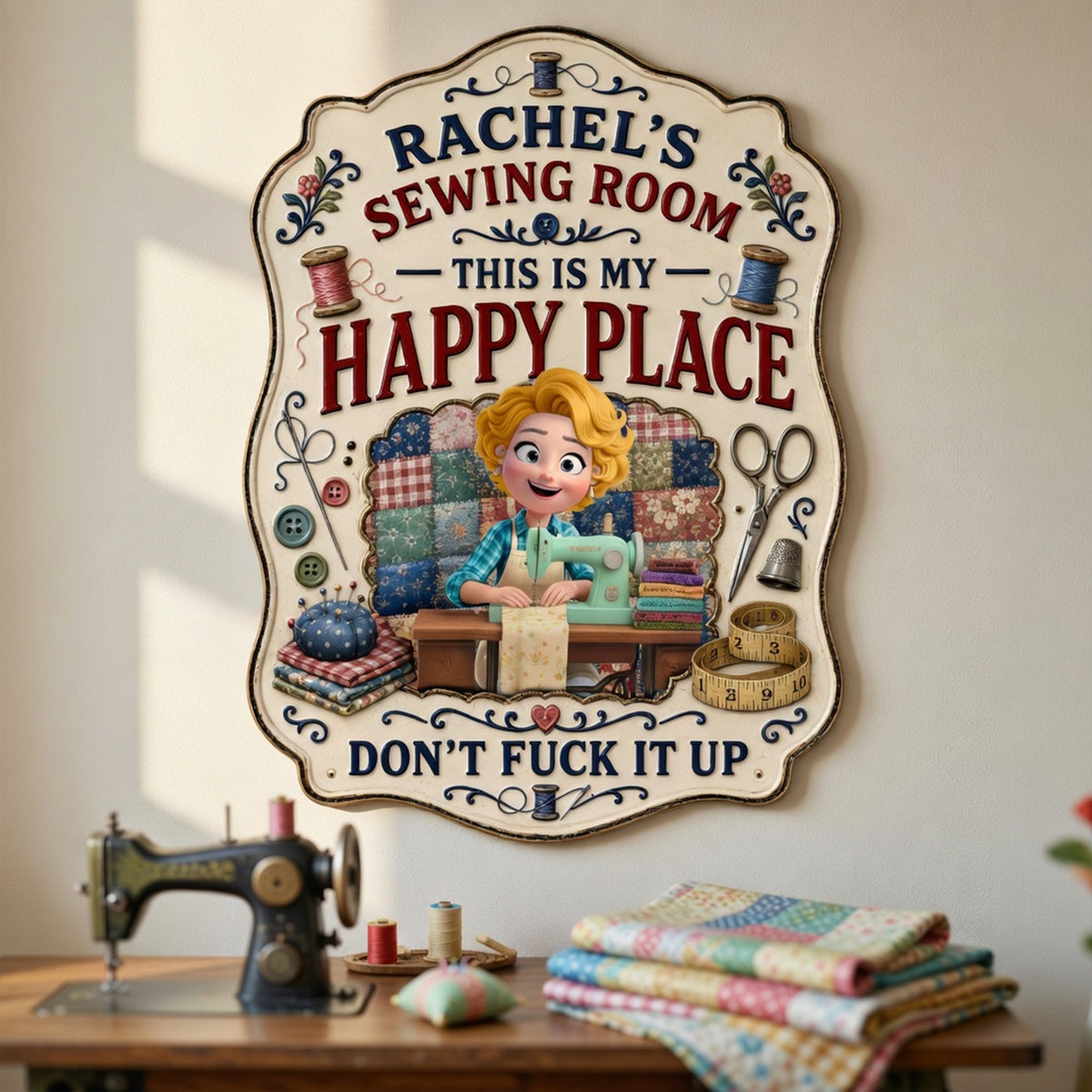 Sewing Room Cut Metal Sign - Personalized Gifts For Sewing Lovers 02naqn160626