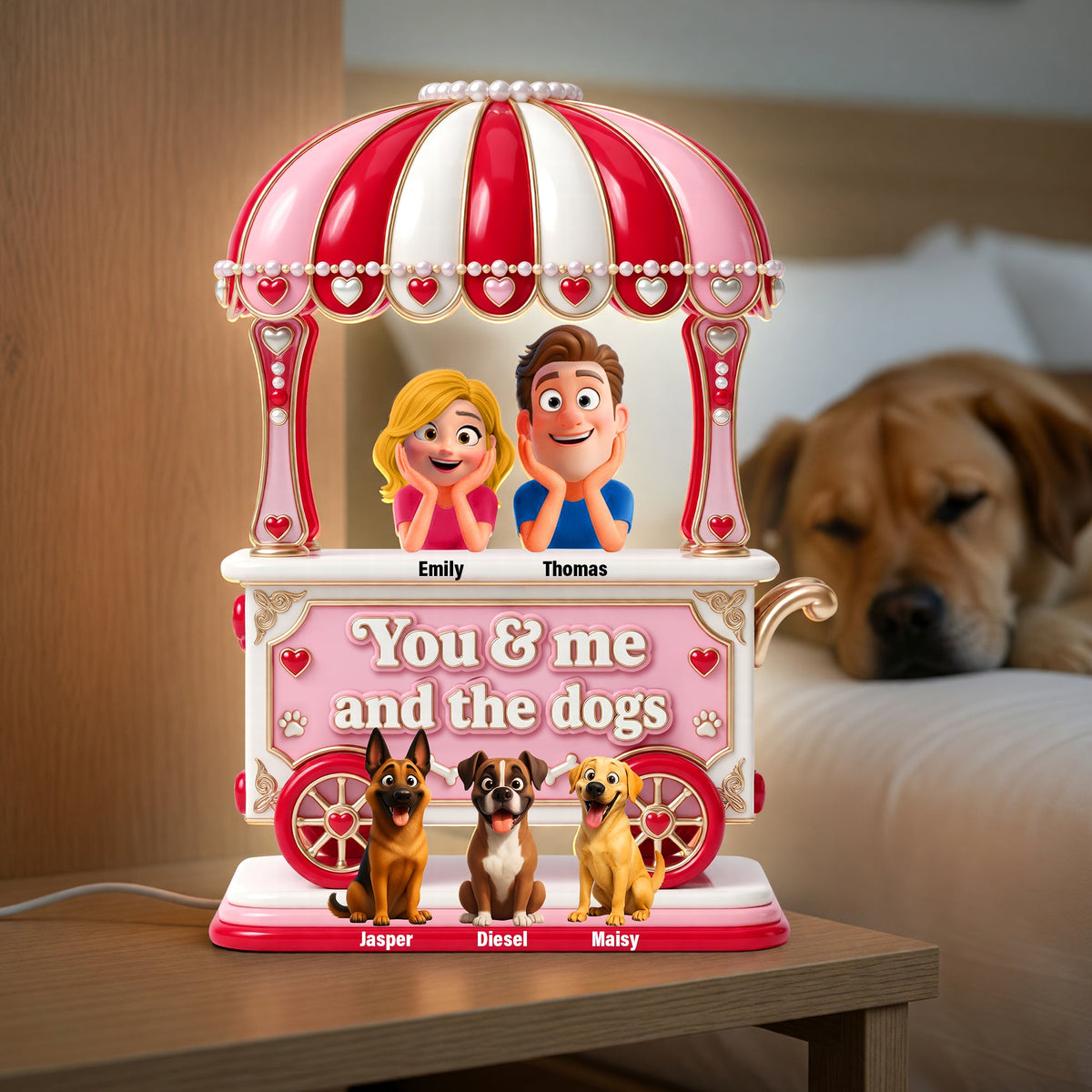 You & Me And The Dogs Light Box Personalized Gifts For Couple 01TOQN230626