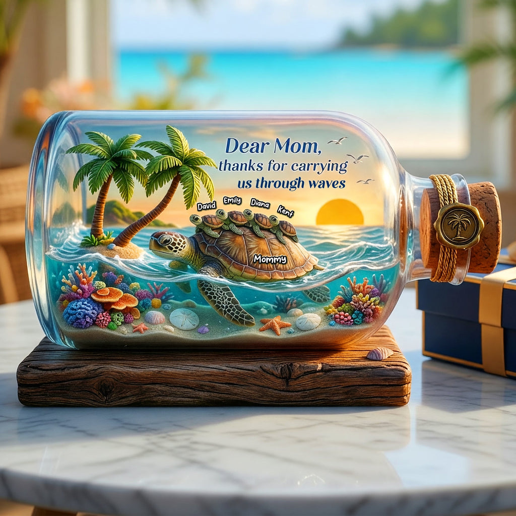 Turtle Mom Acrylic Plaque - Personalized Gifts For Mom 02toqn270426
