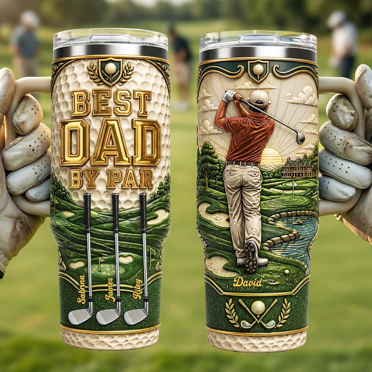 Best Dad By Par 40oz Tumbler - Personalized Gifts For Dad 03pata050526