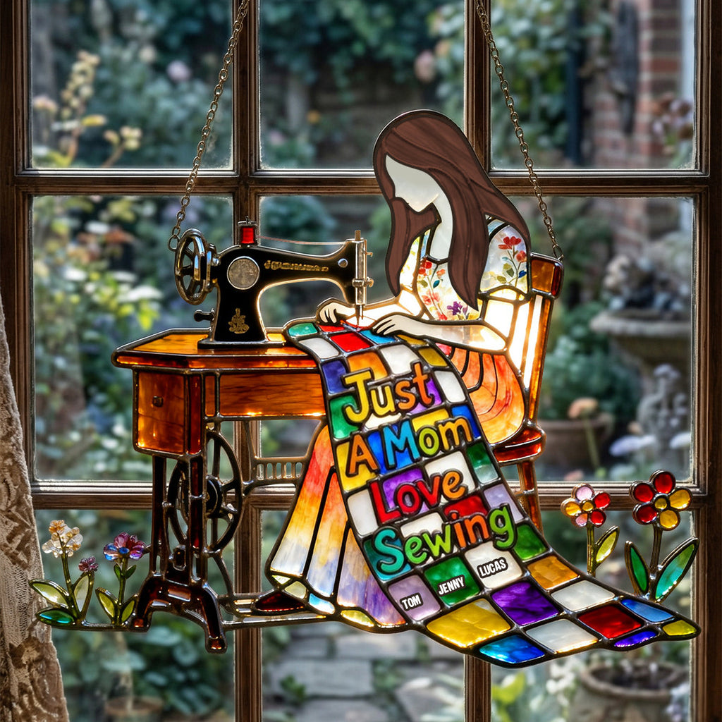 Sewing Mom 1 Layer Suncatcher  - Personalized Gifts For Mother's Day Suncatcher Ornament 01OHTN200326