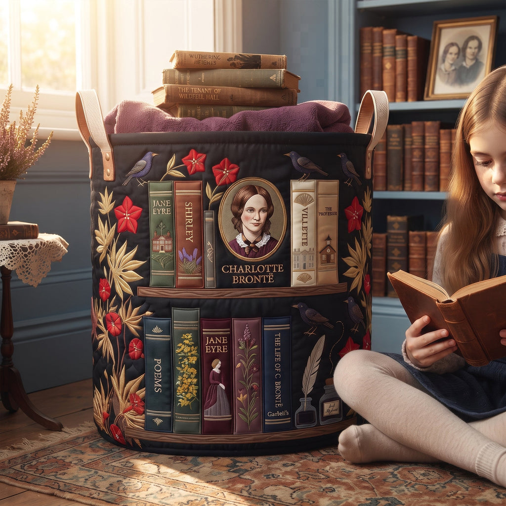 Victorian Literature Collection Quilted Laundry Basket - Personalized Gifts For Book Lovers 04qhlu130726