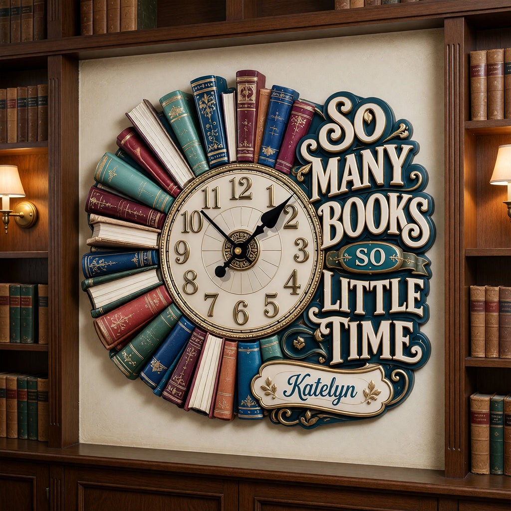 So Many Books So Little Time Hanging Wall Clock - Personalized Gifts For Book Lovers 03huqn220626
