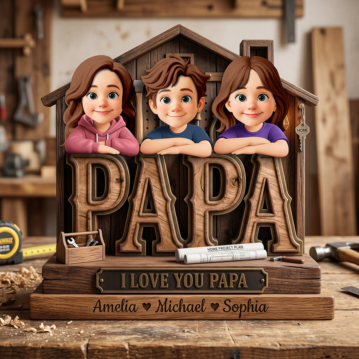Papa Home Tools Acrylic Plaque - Personalized Gifts For Dads 01pata060526