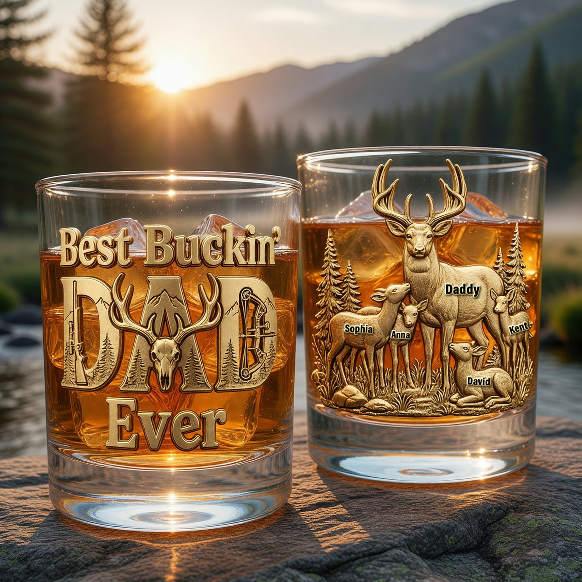 The Best Hunting Dad Drinking Glass - Personalized Gifts For Dads 03naqn220526