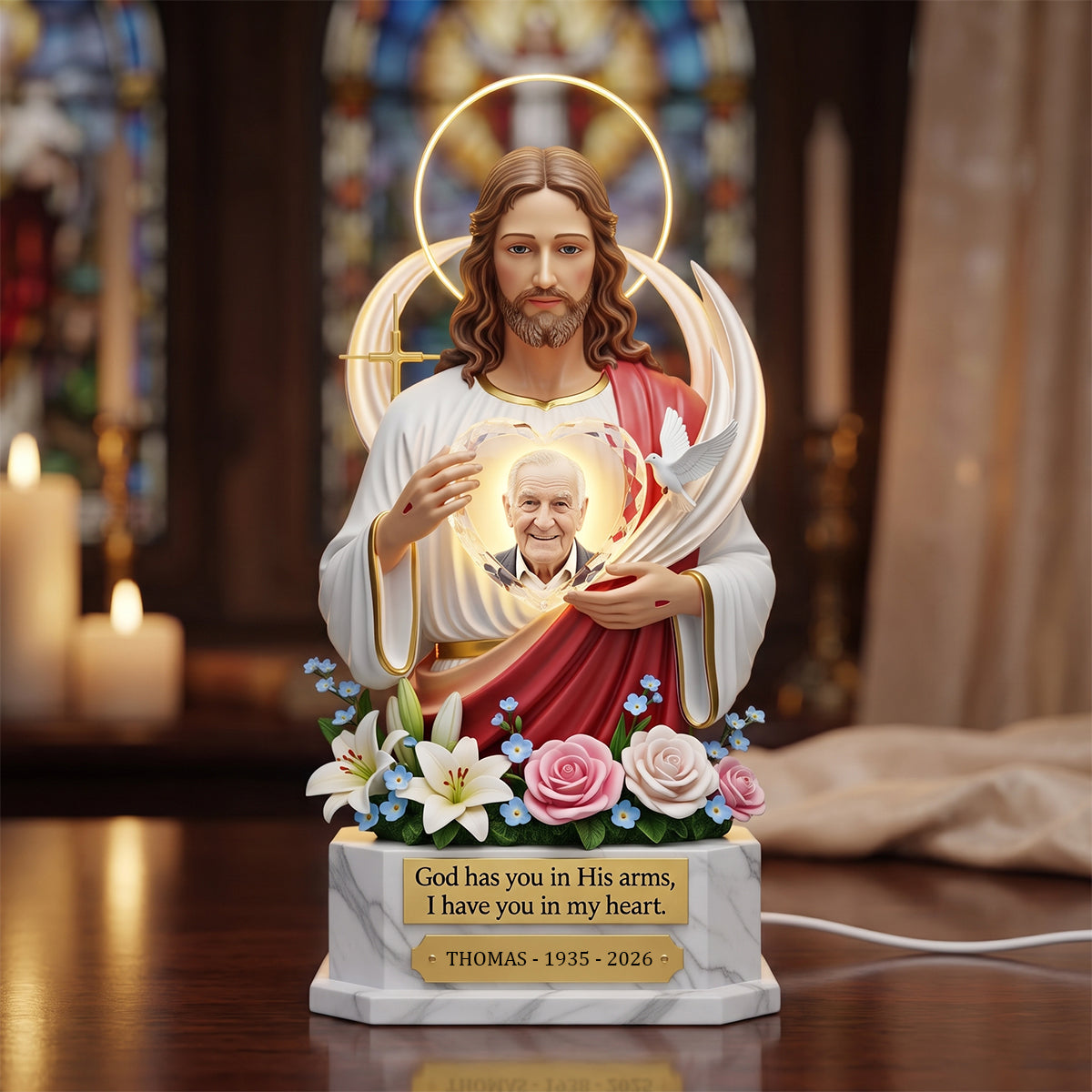 Memorial Heaven With Jesus Light Box - Custom Photo Memorial Gifts 05hudh250626