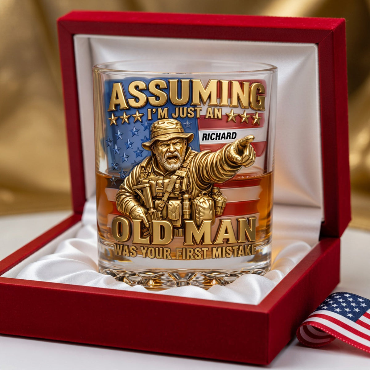 Funny Veteran Round Glass - Personalized Gifts For Veterans 01PAQN070726