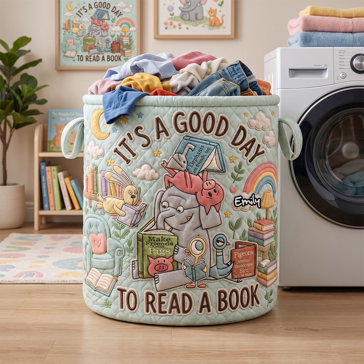 Cozy Reader Laundry Basket - Personalized Gifts 02nadh170726