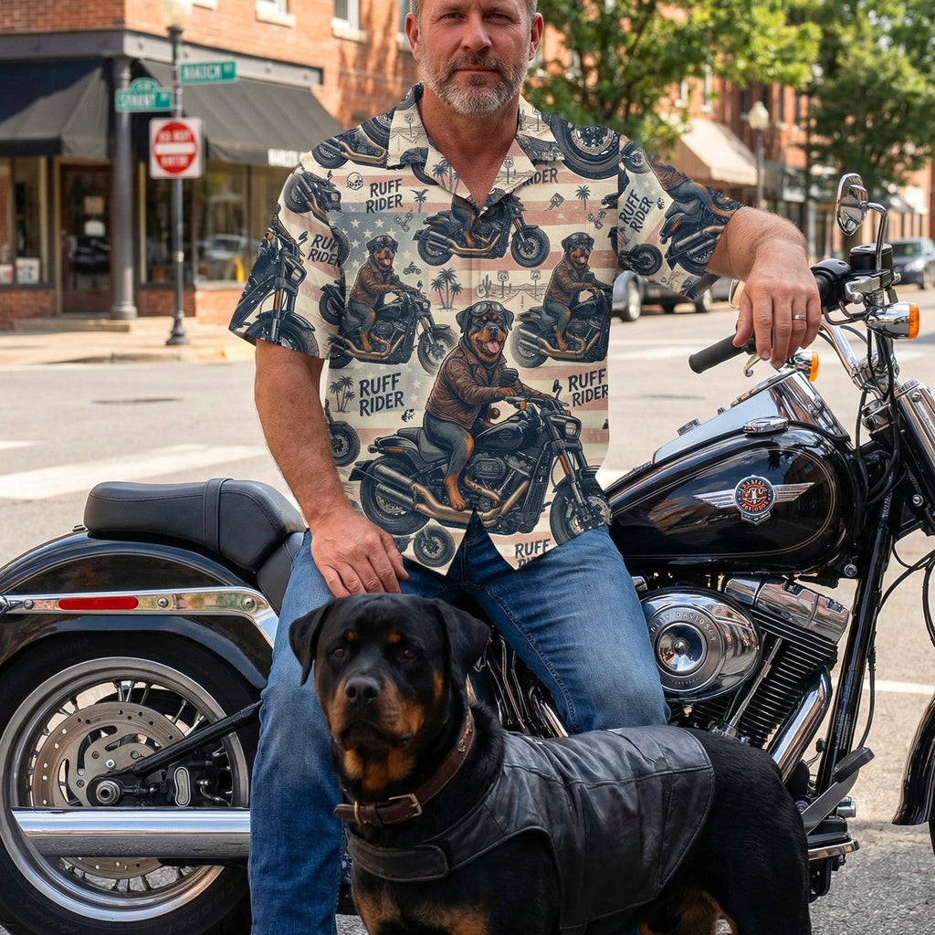 Biker Dog Hawaiian Shirt - Custom Photo Gifts 02QHQN200326