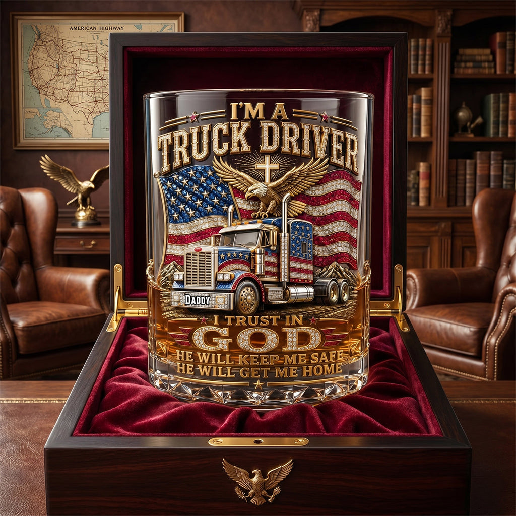Dad Round Glass - Personalized Father's Day Gifts For Christian Truck Driver 02padh250526