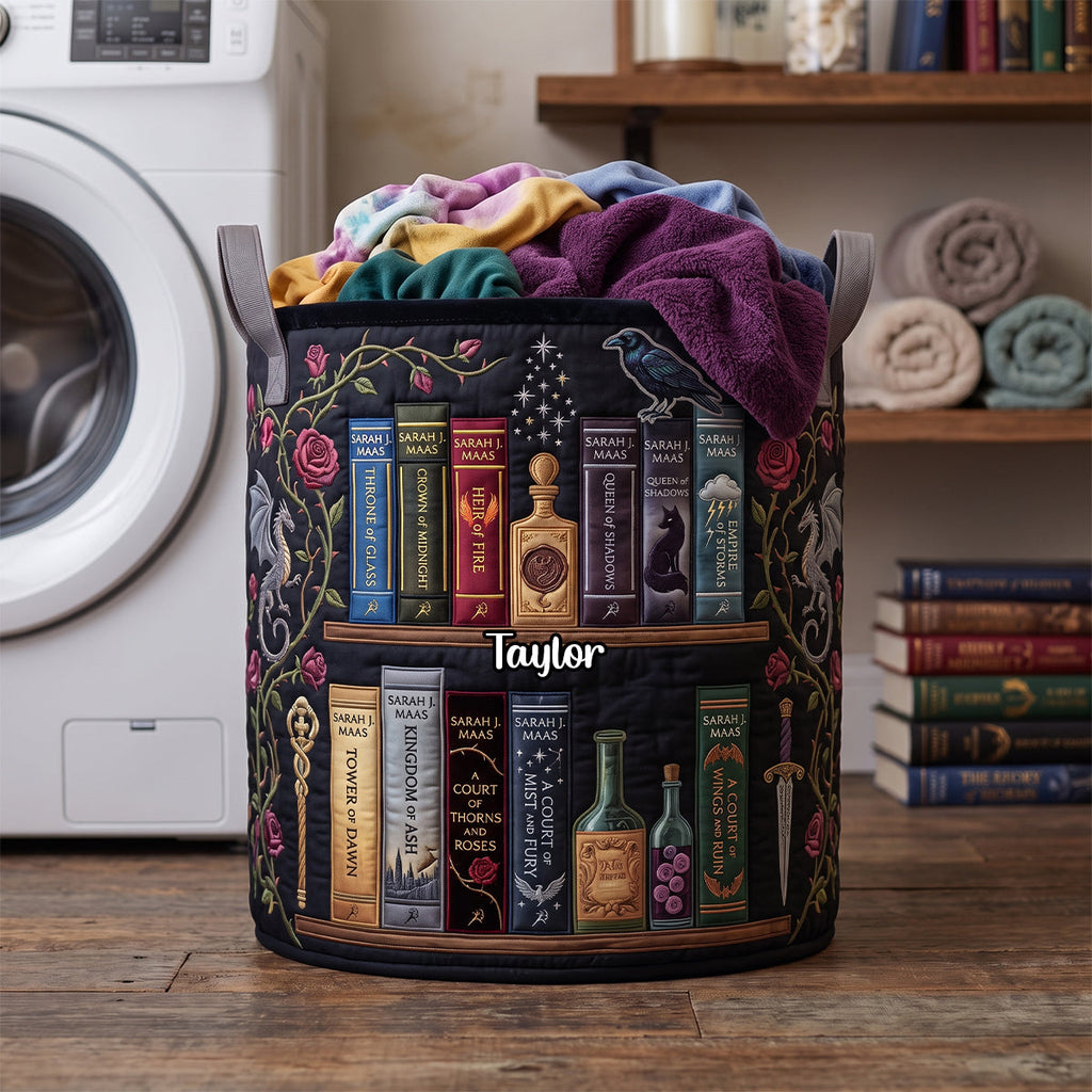 Romantasy Collection Quilted Laundry Basket - Personalized Gifts For Book Lovers 04qhdh130726