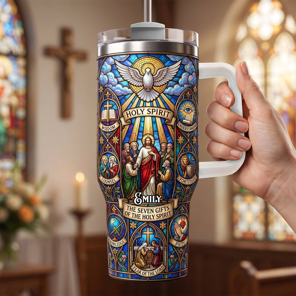 Holy Spirit 40oz Tumbler With Handle - Personalized Gifts For Christians 02padh010726