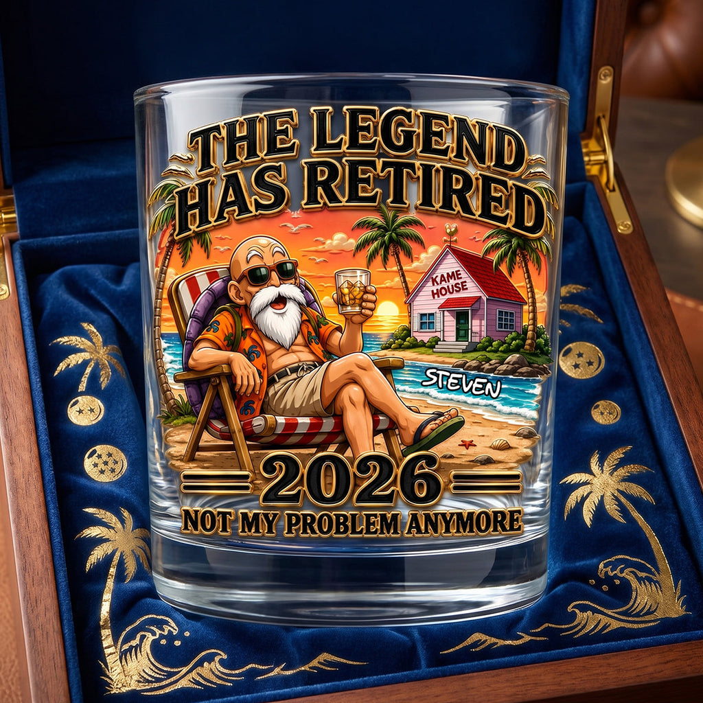 The Legend Has Retired Round Glass - Personalized Gifts 02todh050626