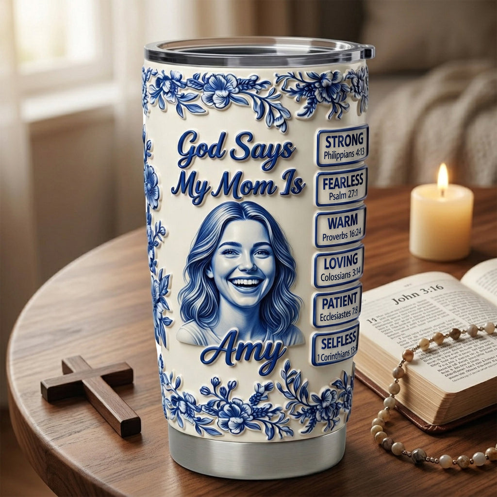 Toile De Jouy Christian Tumbler - Custom Photo Gifts For Mom And Grandma 01tylu030426