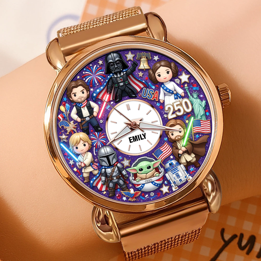 Patriotic Pride Mesh Strap Quartz Watch Personalized Anniversary Gifts 06NAQN080626