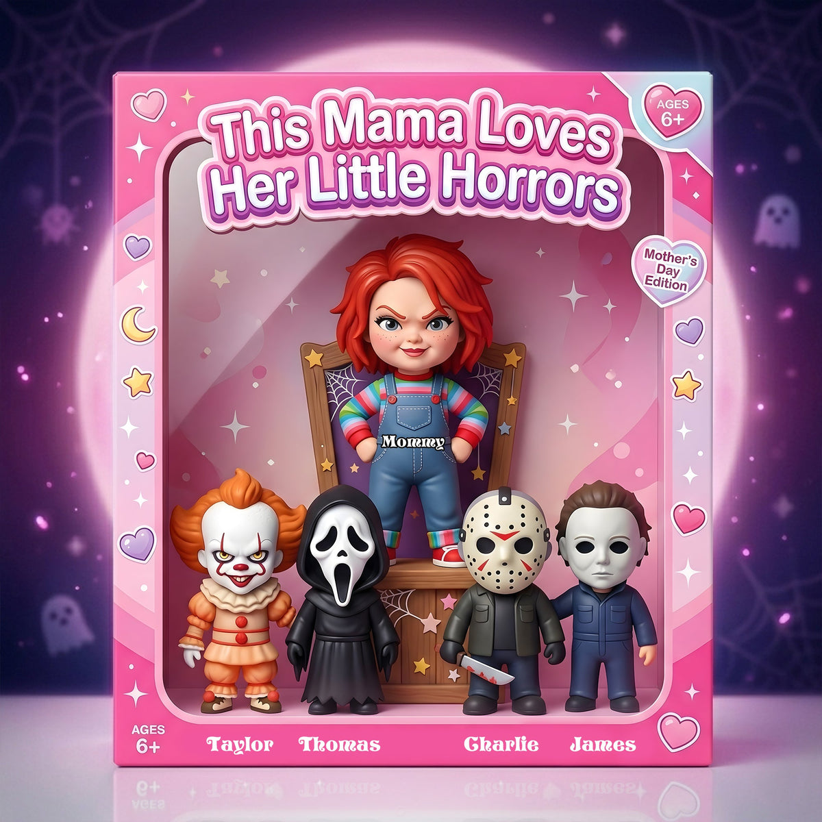 Horror Mom And Kids Acrylic Plaque - Personalized Gifts For Mother's Day Plaque 01NALU040426