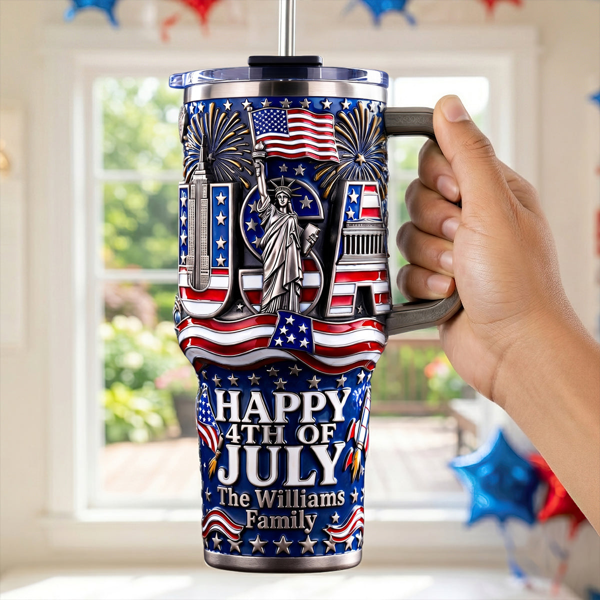 USA Happy 4th July Tumbler - Personalized Gifts For Family 05padt100626