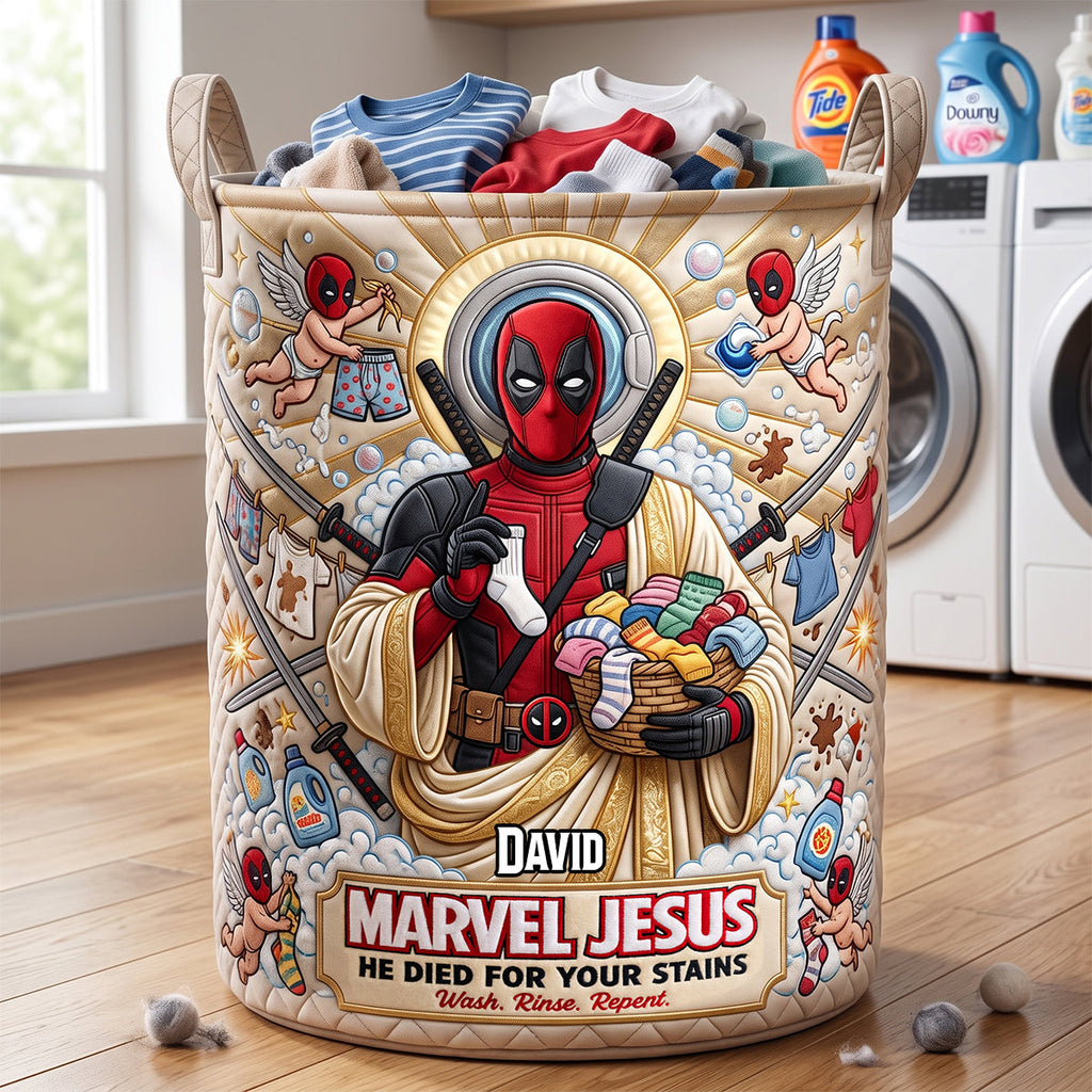 He Died For Your Stains Quilted Laundry Basket - Personalized Gifts For Christians 04patn110726