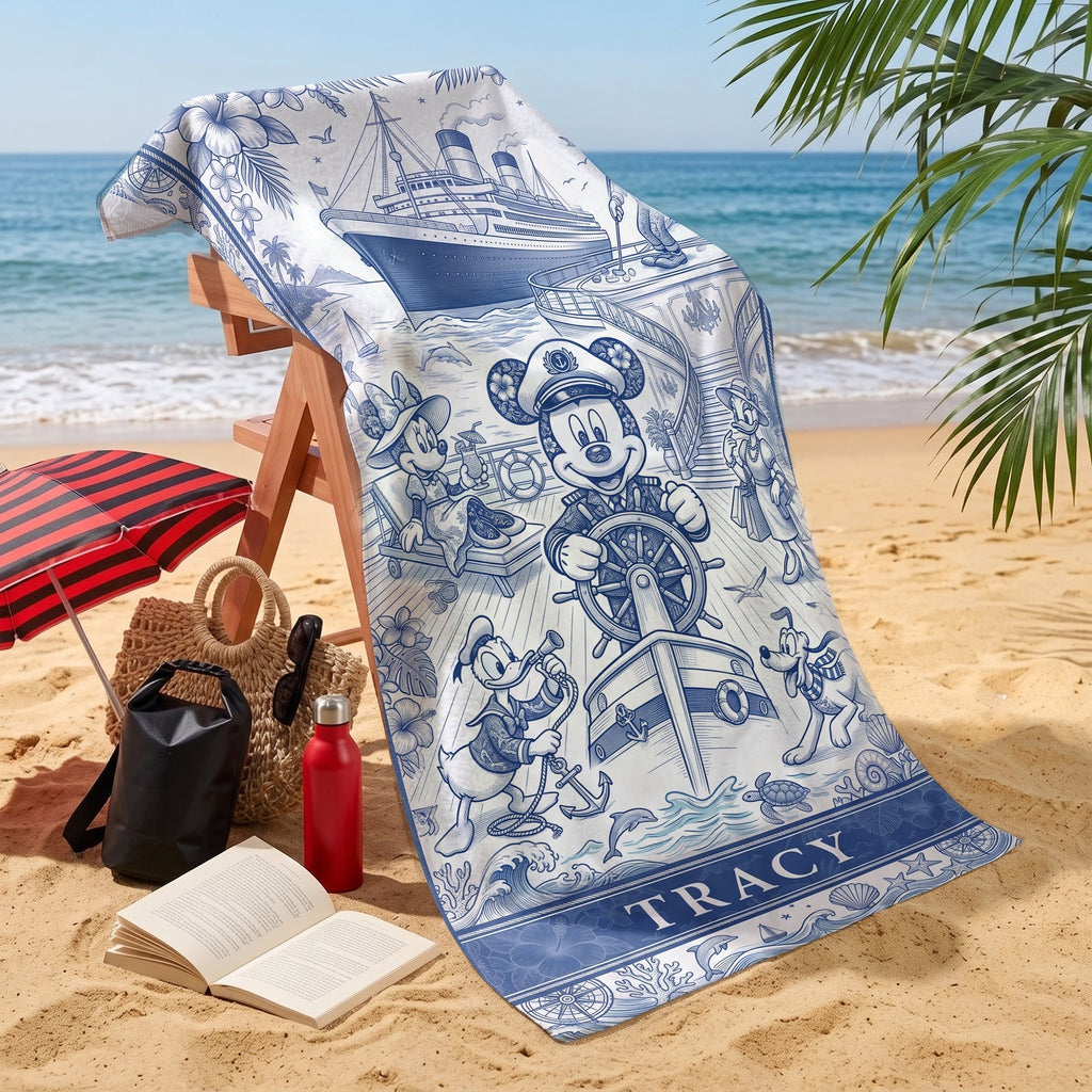 Fun Cruise Trip Beach Towel, Personalized Gifts For Cruising Lovers 04qhlu180726