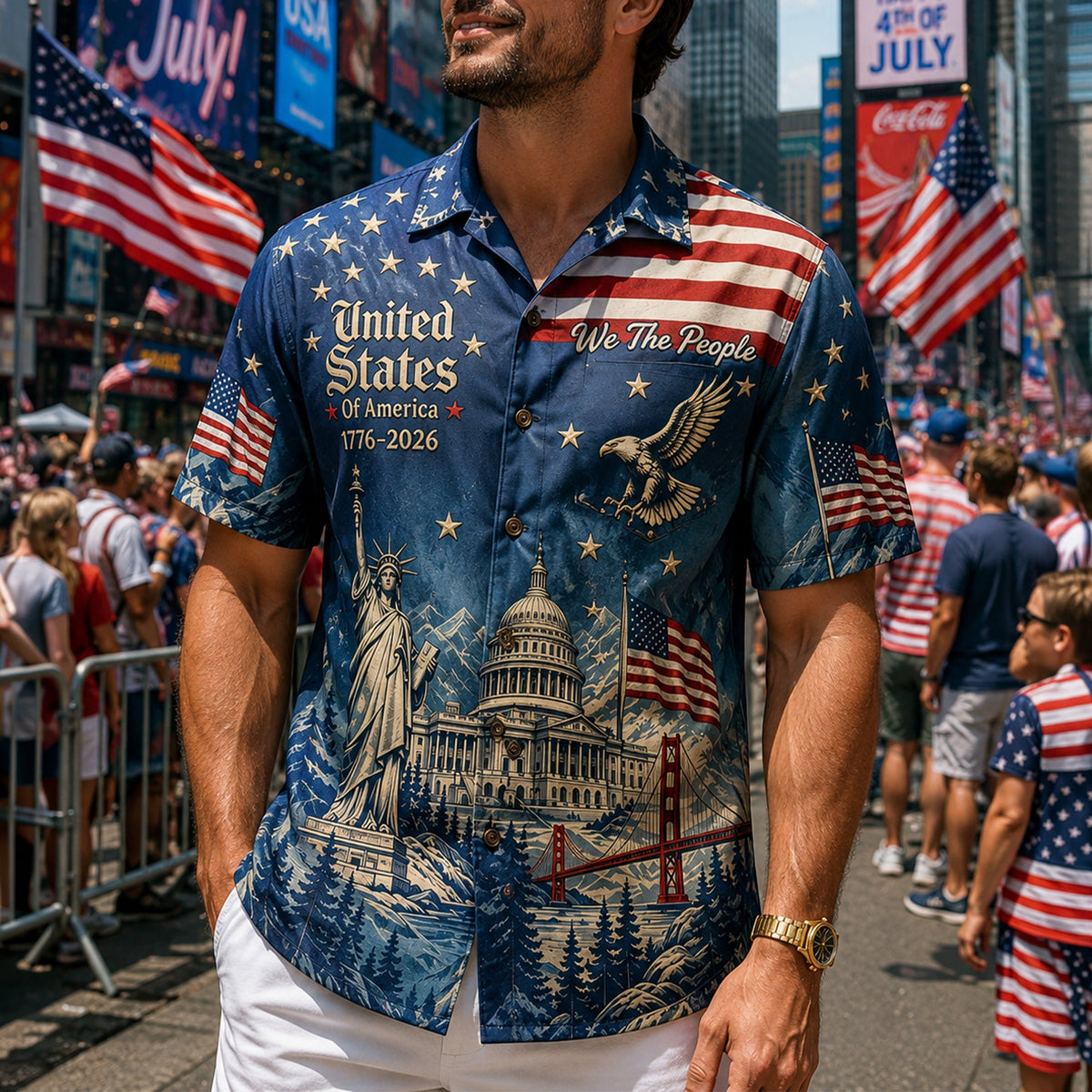 Land Of The Free Hawaiian Shirt - Personalized Gifts For Patriots 02PALU260526