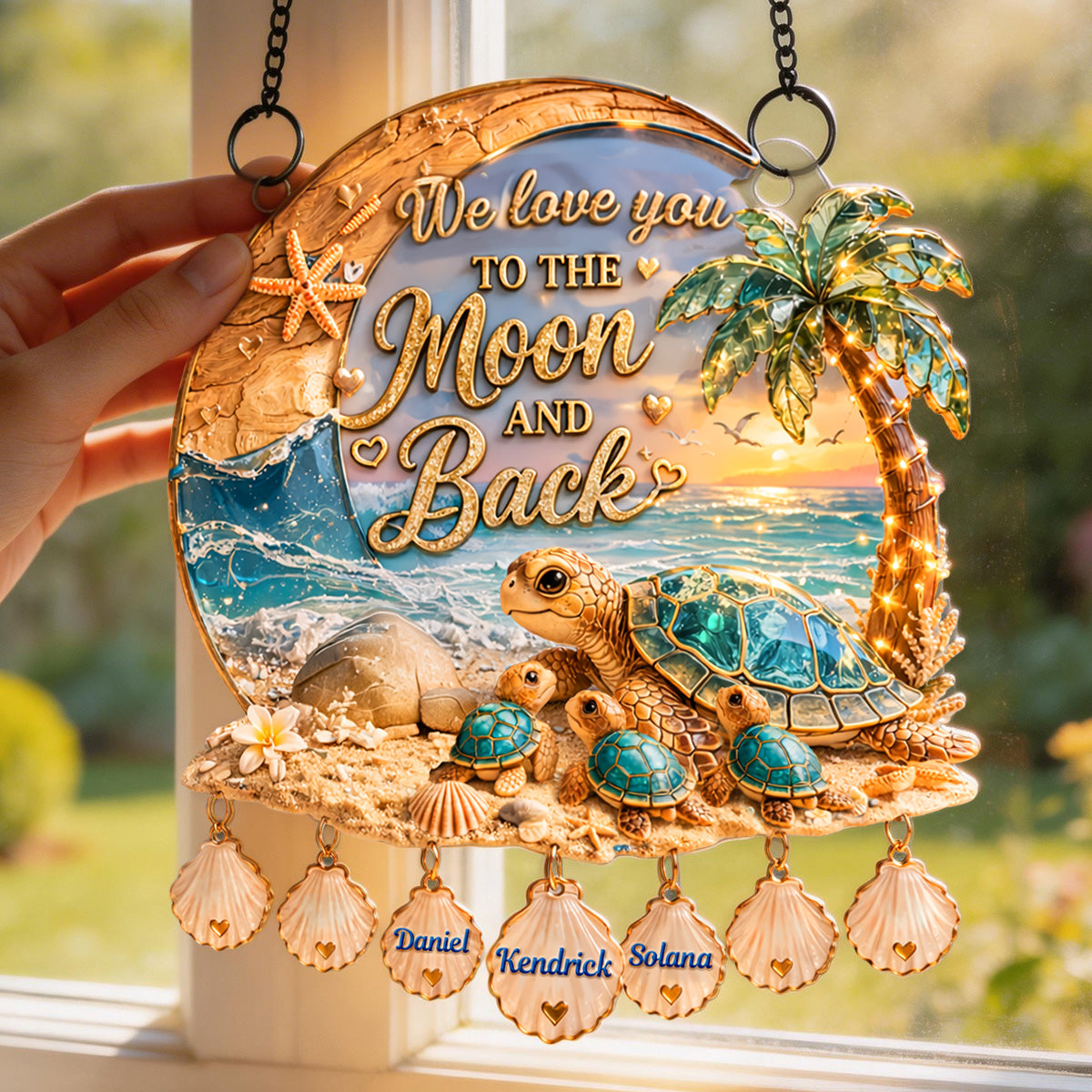 Mother Turtle And Baby Suncatcher  - Personalized Gifts For Mom 06TOMG200326