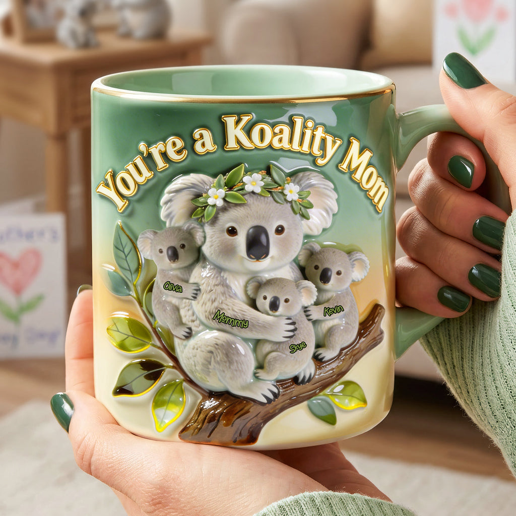 Snuggle Koala Mom Coffee Accent Mug - Personalized Gifts For Mom 03PGTA230326