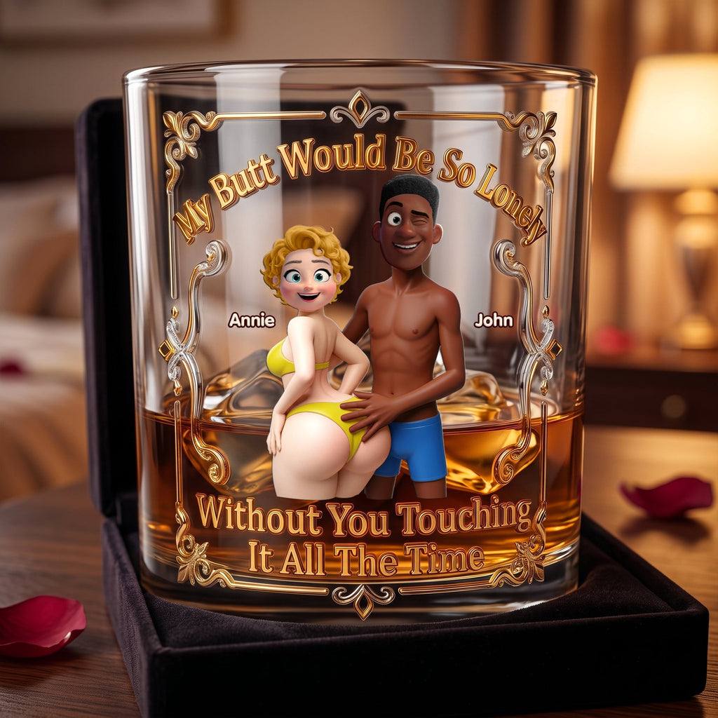 Playful Couple Round Glass - Personalized Gifts For Couples 05OHLU260626