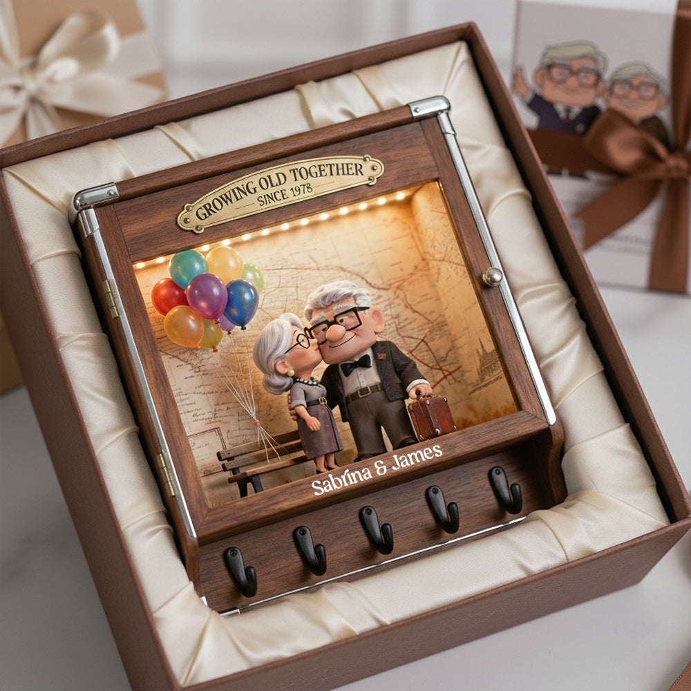 Old Couple Acrylic Key Hanger - Personalized Gifts For Couple 041tgta130126