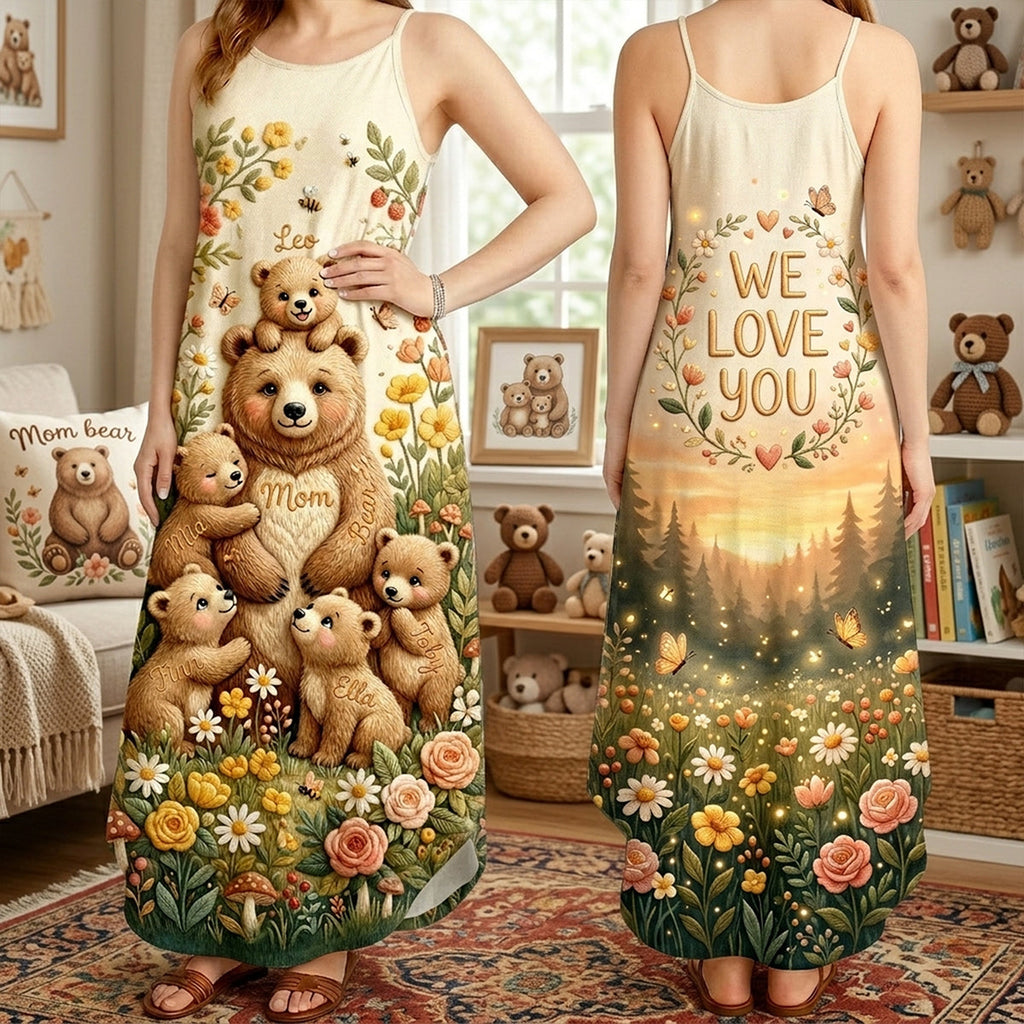 Mama Bear Maxi Dress - Personalized Gifts For Mom 04PATA270326