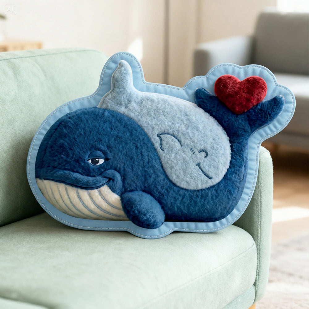 Caring Whale Dad Custom Shape Pillow, Personalized Gifts For Dad 01qhdt060526
