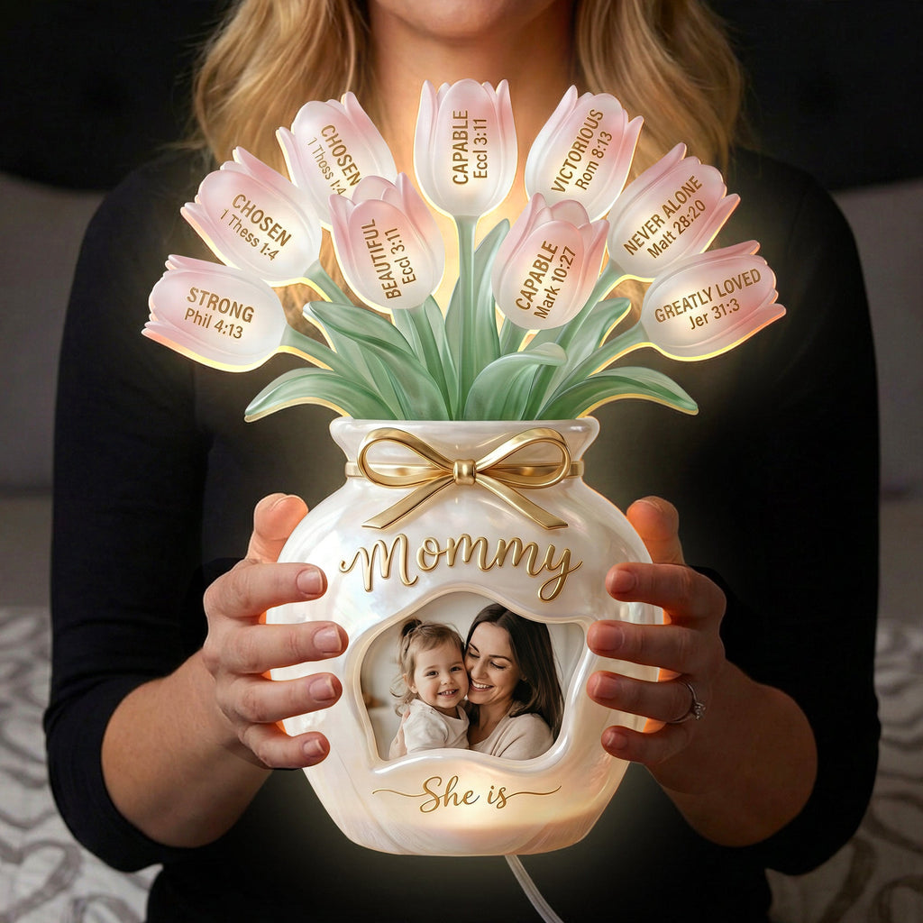 Mommy She Is Flower Acrylic Light Box - Gifts For Mother 01paqn090426
