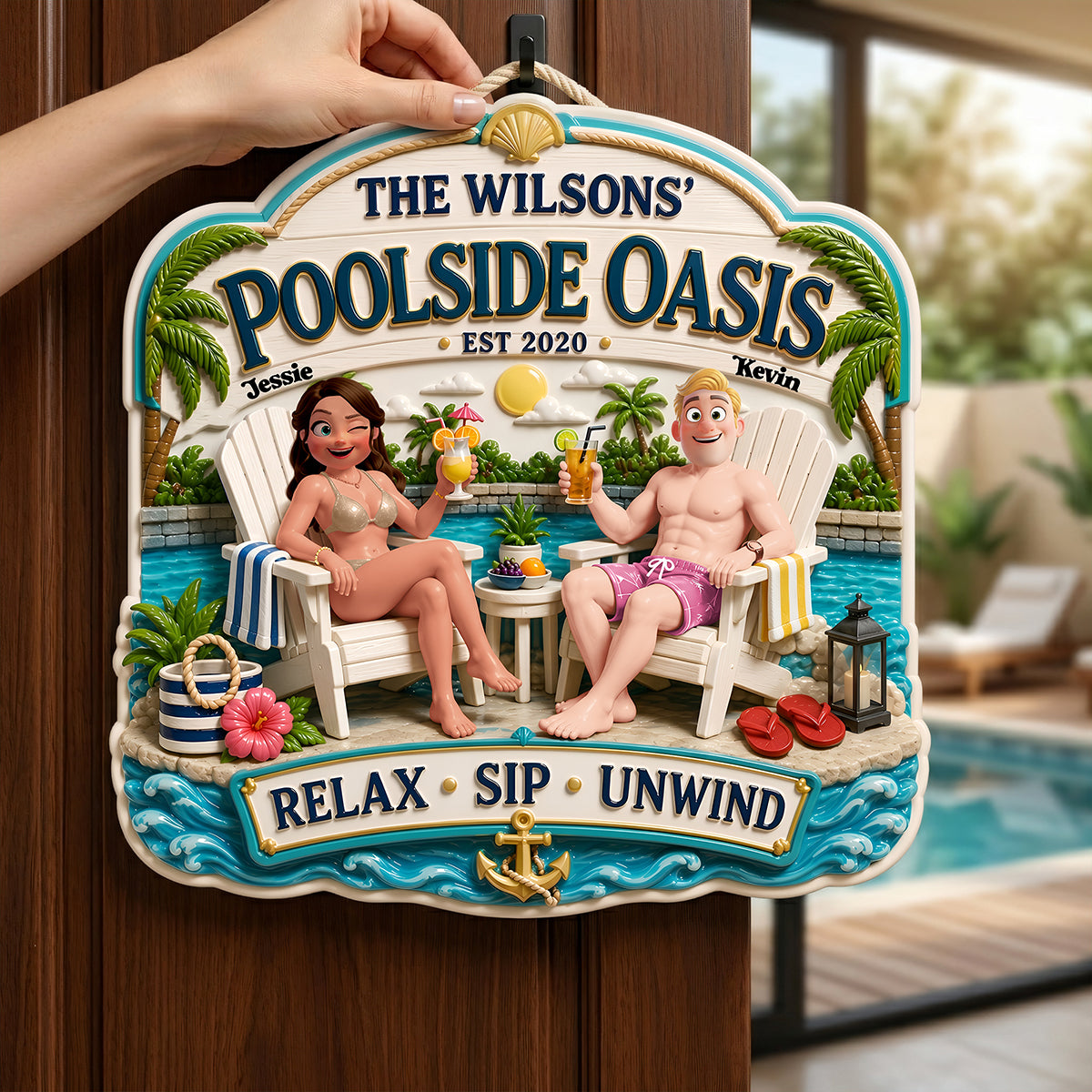 Pool Couple Metal Sign - Personalized Gifts 03tyta180626