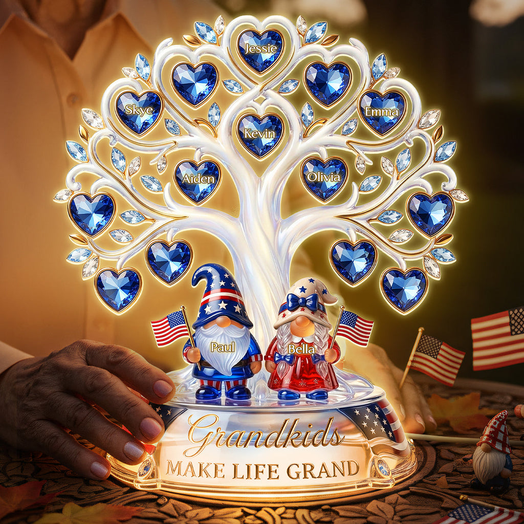 American Gnome Grandparent Light Box - Personalized Gifts For Grandparents 03pata020426