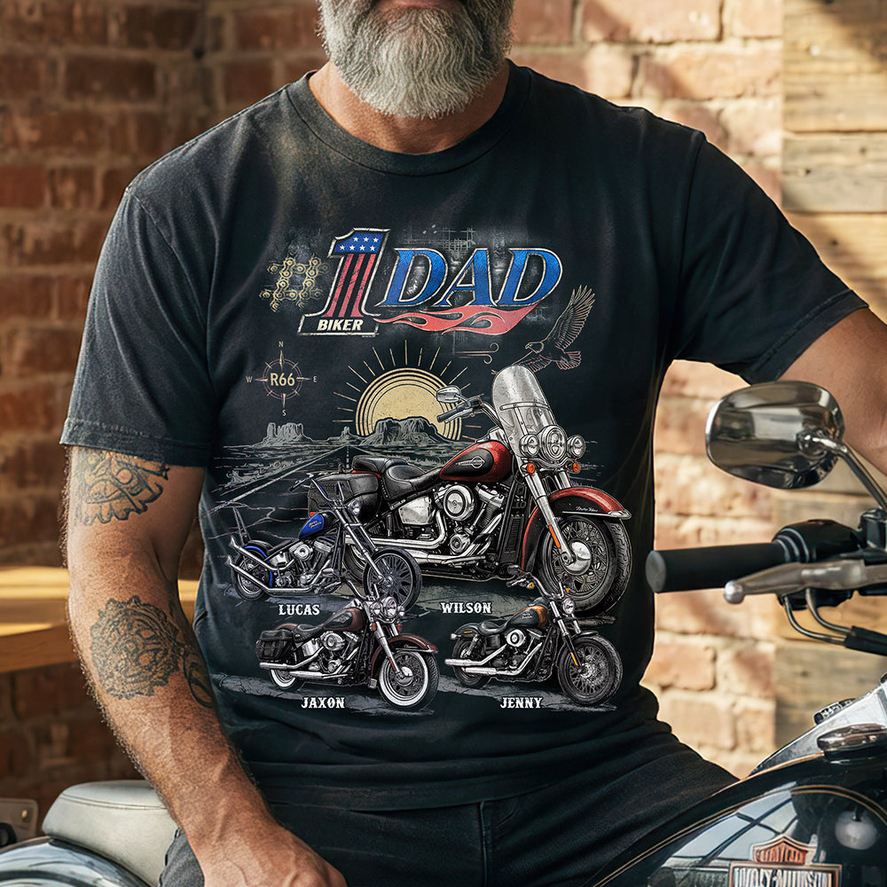 King Of The Road Motorcycle Dad Shirt - Personalized Gifts For Biker Dads 133qhdt080626