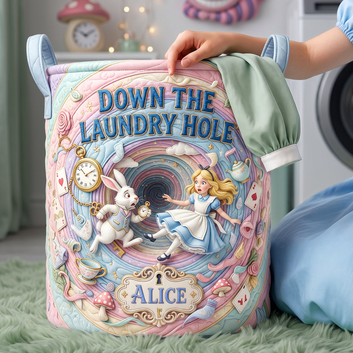 Fantastical Journey Quilted Laundry Basket - Personalized Gifts 04hata090726