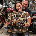 Biker Couple Gnomes Metal Sign - Personalized Gifts For Couples 06nalu190626