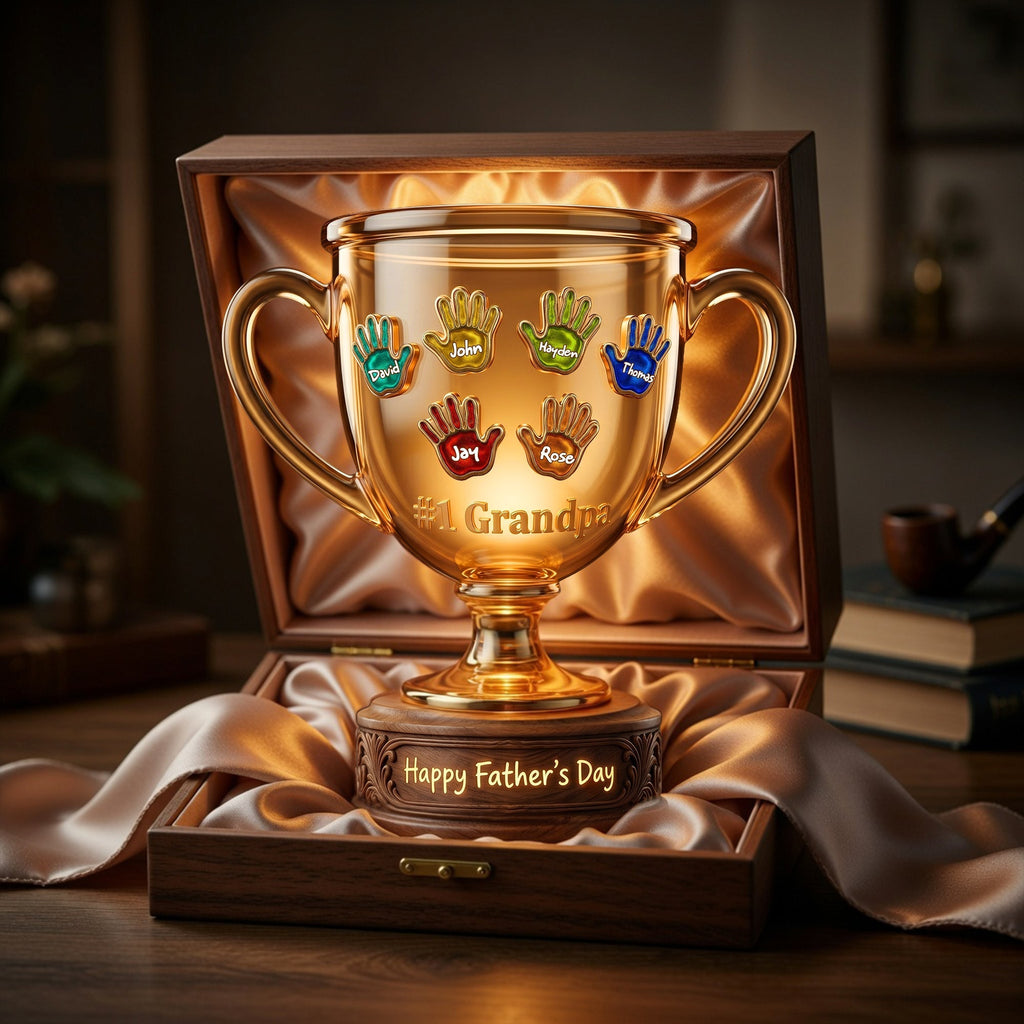 Best Dad Trophy Acrylic Light Box - Personalized Gifts For Father 02palu160426